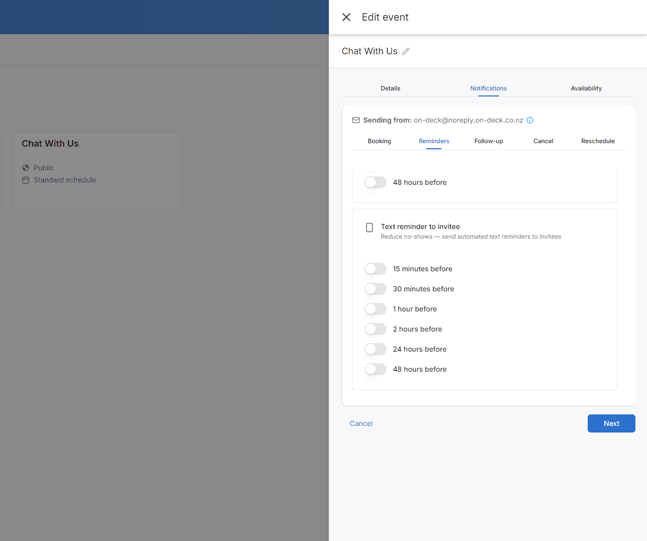 Automated client reminders